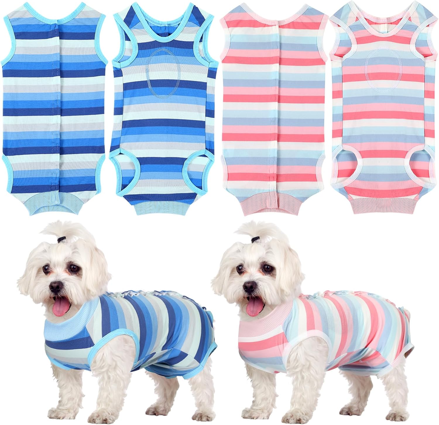 Sweetude 2 Pieces Dog Recovery Suit Puppy Surgical Clothes