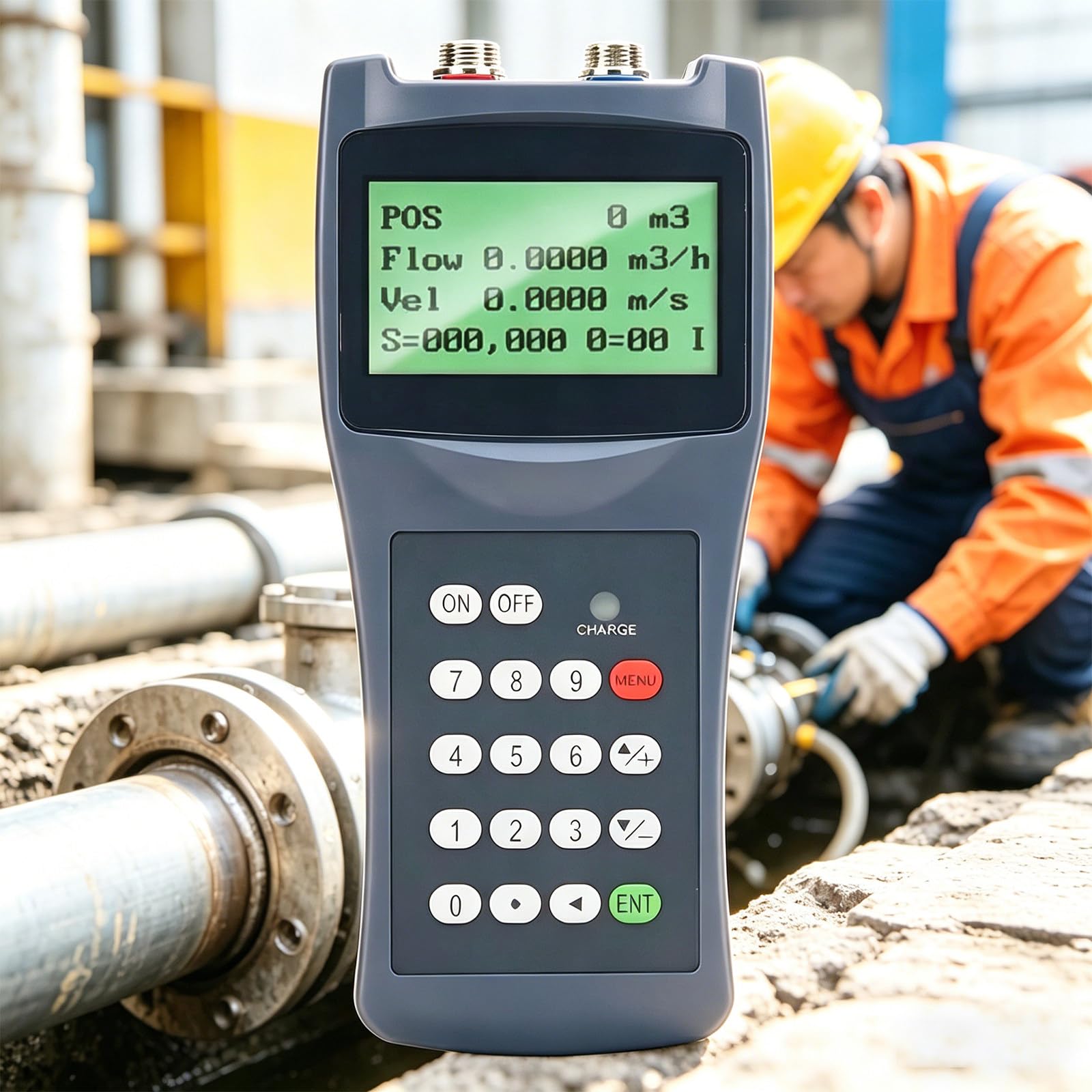 Caudalímetro Ultrasónico Portátil Multifuncional con Almacenamiento de Datos, Monitorización en Tiempo Real, Amplia Compatibilidad con Tuberías para Proyectos Industriales y Municipales S1/M2/TL1