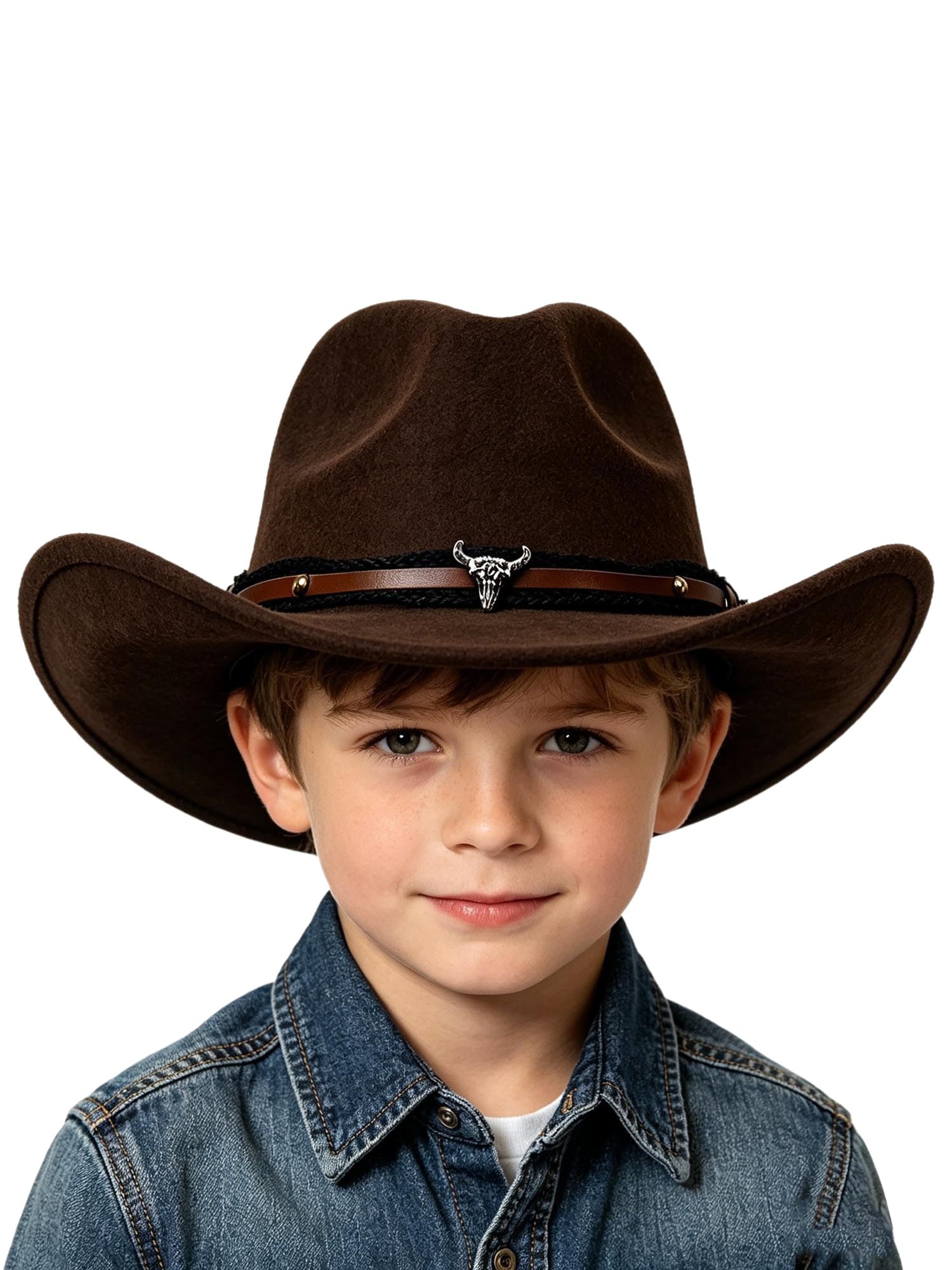 Kid Fur Felt Cowboy Hat Field Production Time Shoot Dark Brown One Size