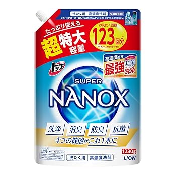 SUPER NANOX ニオイ専用 ニオイ超特大詰替5セット123回分 Amazon | トップ ナノックス(NANOX)【まとめ買い 大容量】トップ
