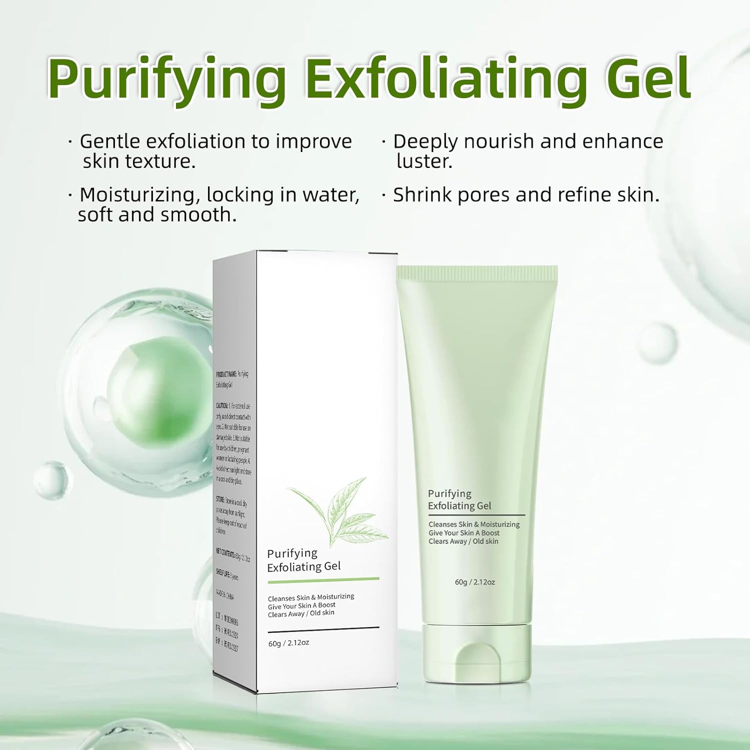 2 Pack Purifying Exfoliating Gel,Face & Body Exfoliating Cream,Purifying Cream,Deep Pore Cleansing, Moisturizes Skin, Moisturizes and Exfoliates, Suitable for All Skin Types,2.12Oz Each - Image 5