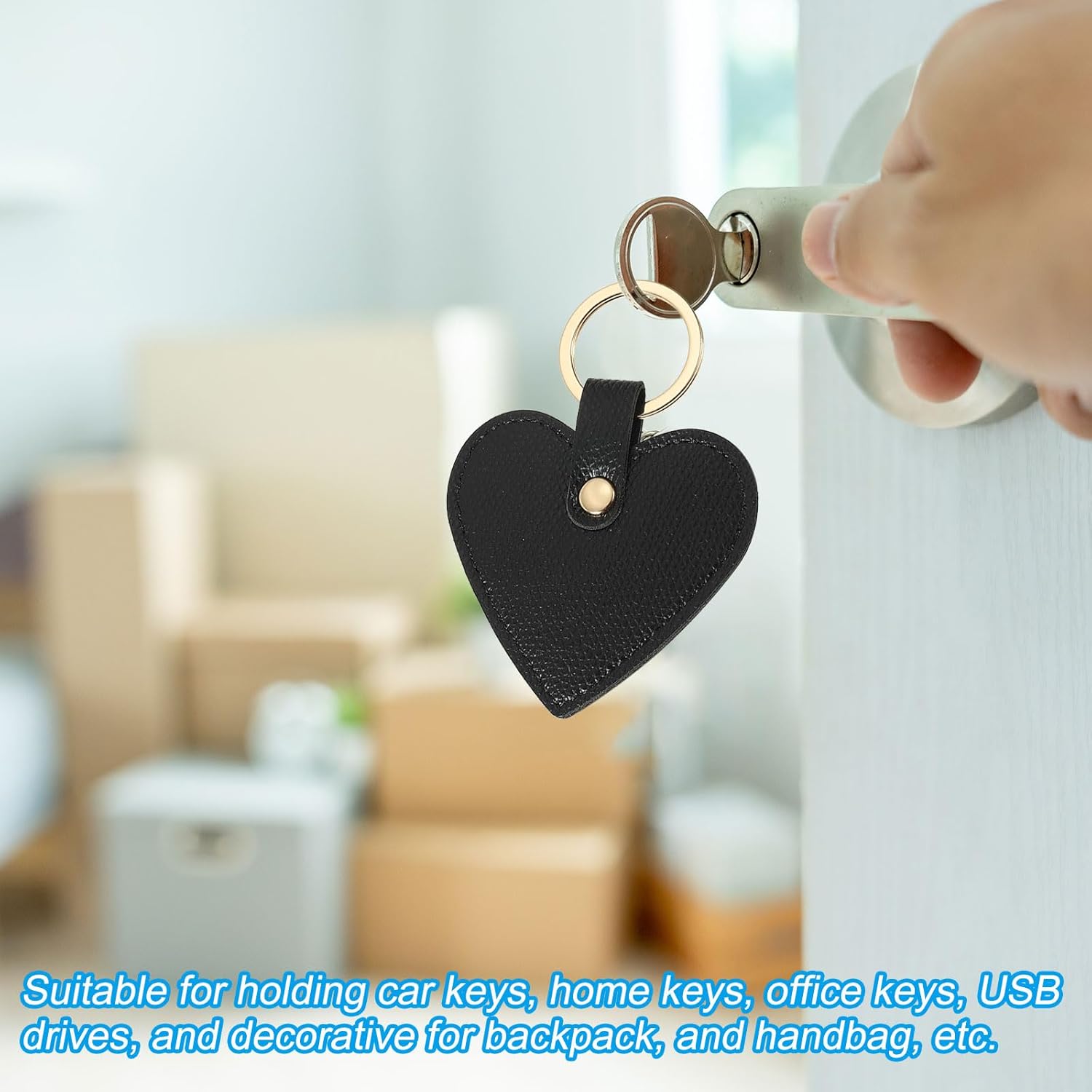 Patikil Heart Leather Keychain - Cute Valentine's Day Wedding Party Favors - Image 5