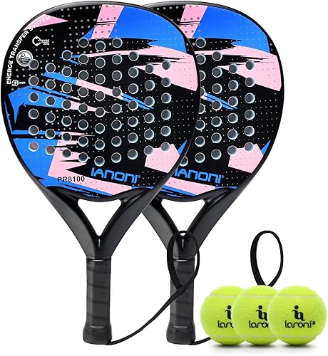 Pala de pádel Superficie de Fibra de Carbono con núcleo de espuma EVA Memory Flex Pala de pádel ligera
