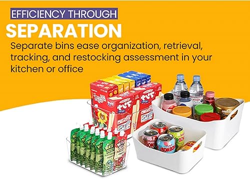 Miniatura 9 de YBM HOME Contenedores de almacenamiento  Organizadores de plástico abiertos y cesta de almacenamiento para organización de la despensa de la cocina,