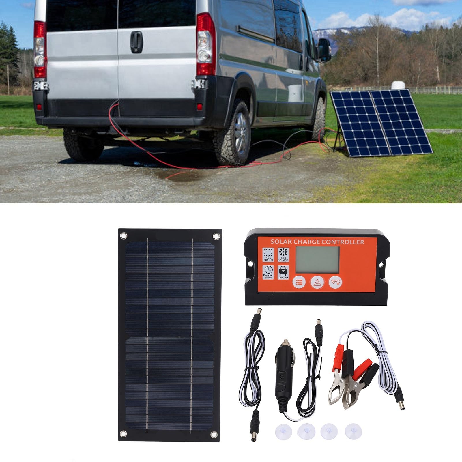 Kit di Pannelli Solari Monocristallini Portatili, Caricatore Di Energia Verde per Lampada Solare