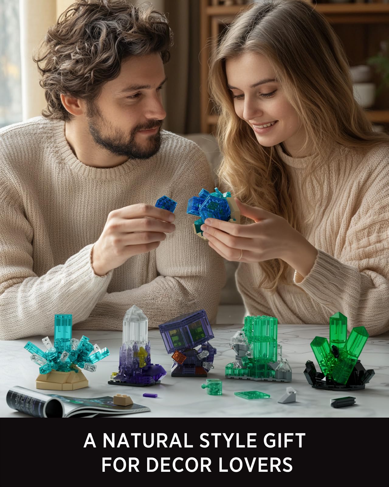 Nifeliz Kit de Collection de Roches Géologiques pour Adultes, 6 Modèles de Minéraux, 651 Pièces