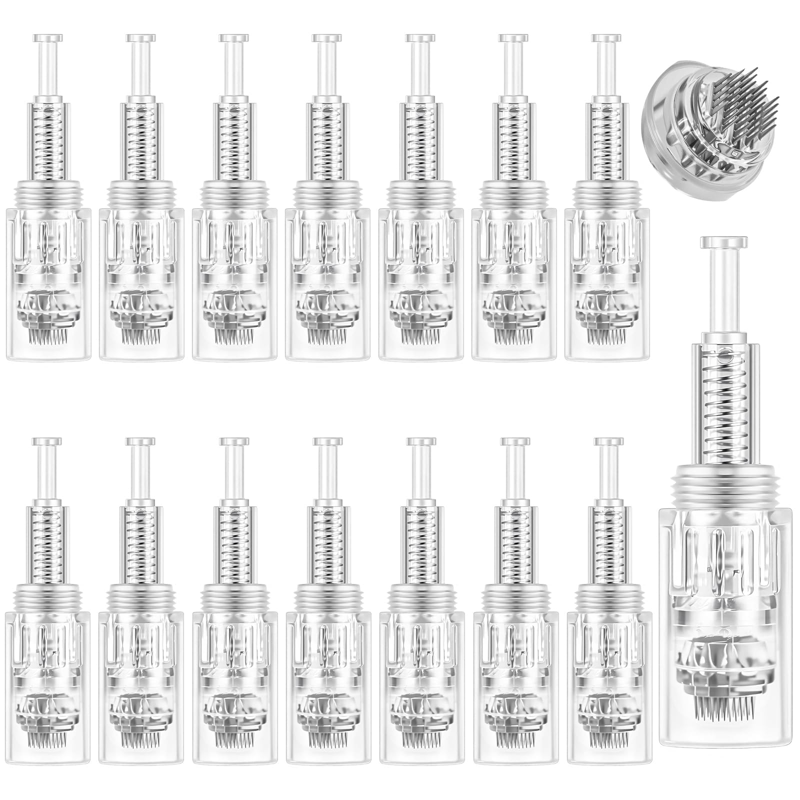 Vicloon 36-pinowy wkład do Beauty pen, 15 wymiennych wkładów z igłami do automatycznych wałków z mikronakłuwaniem, elektryczne pióra do mikronakłuwania, wymienne igły do ​​urządzeń do mikronakłuwania