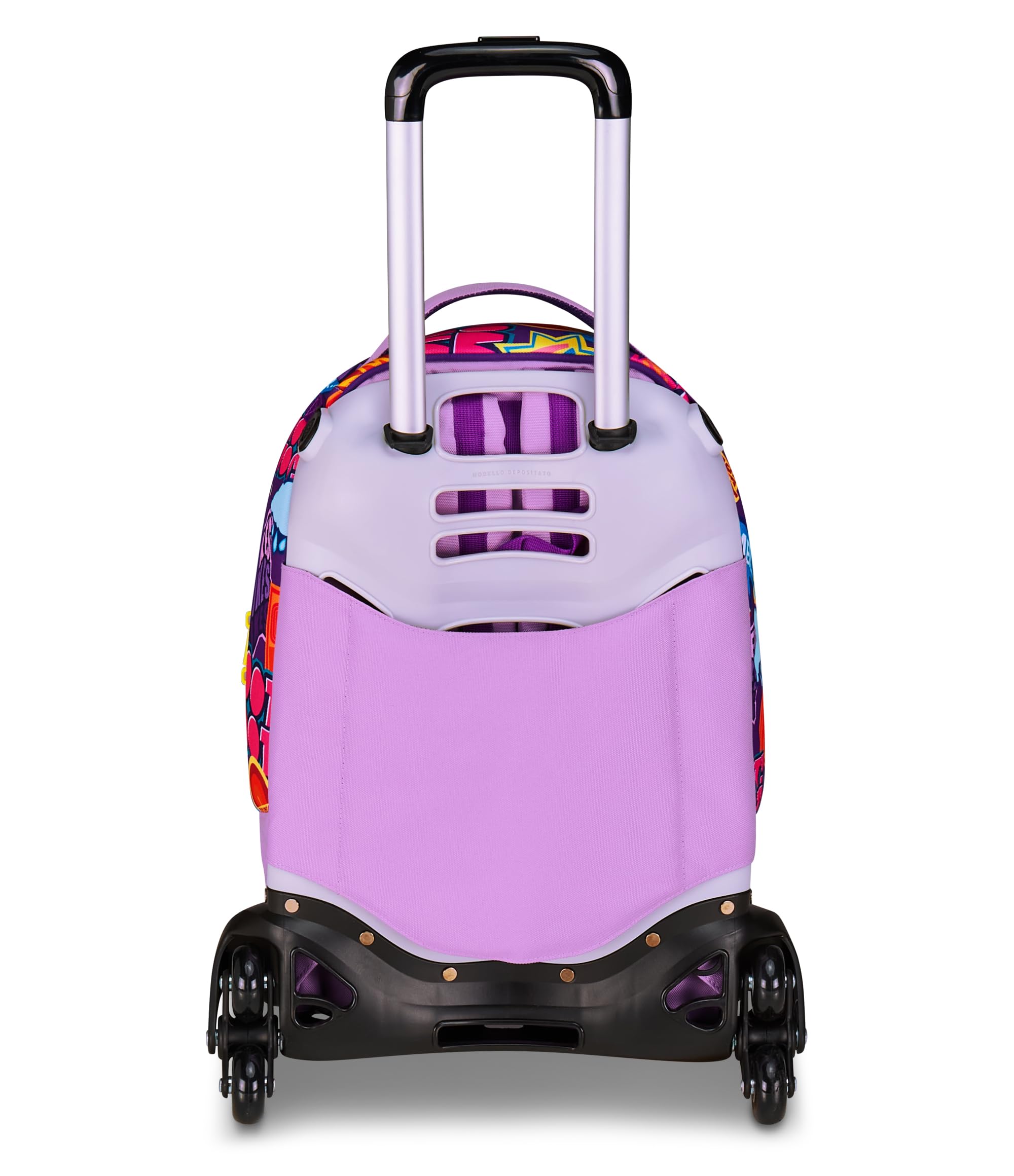 Seven Inside Out 2 Trolley Scuola Jack 3 Ruote, Viola, 3 in 1, Zaino Triplo Uso con Carrello Sganciabile, 33 L, Scuola Elementare, Bambina