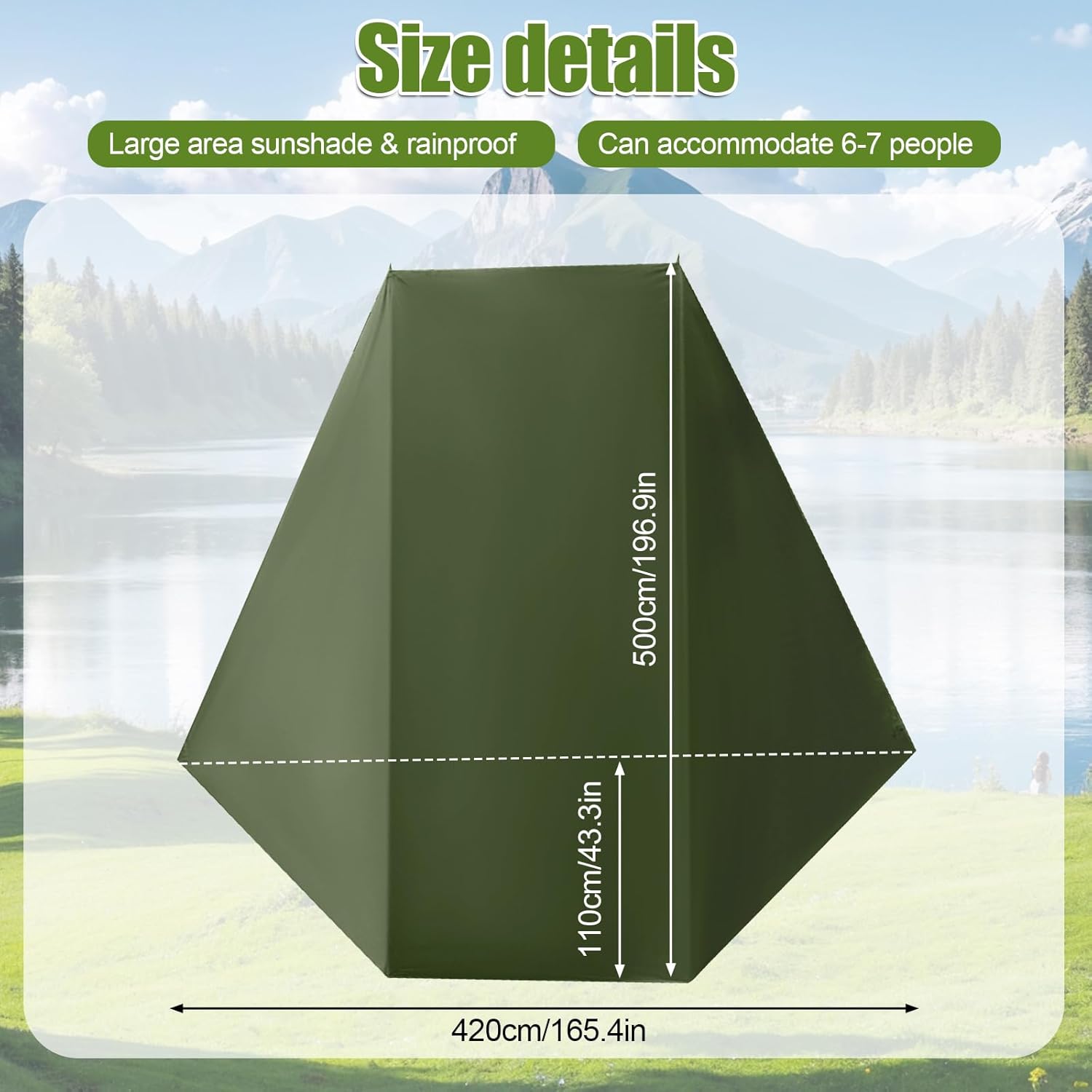 SUV Tailgate Awning 14x16FT – Waterproof Car Camping Tarp, Truck Tent Sun Shelter, Outdoor Canopy for Overlanding, Jeep, Van, Pickup