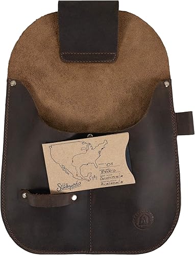 Miniatura 7 de Soporte para herramientas de jardinería hecho a mano de cuero de grano completo - Bourbon Brown