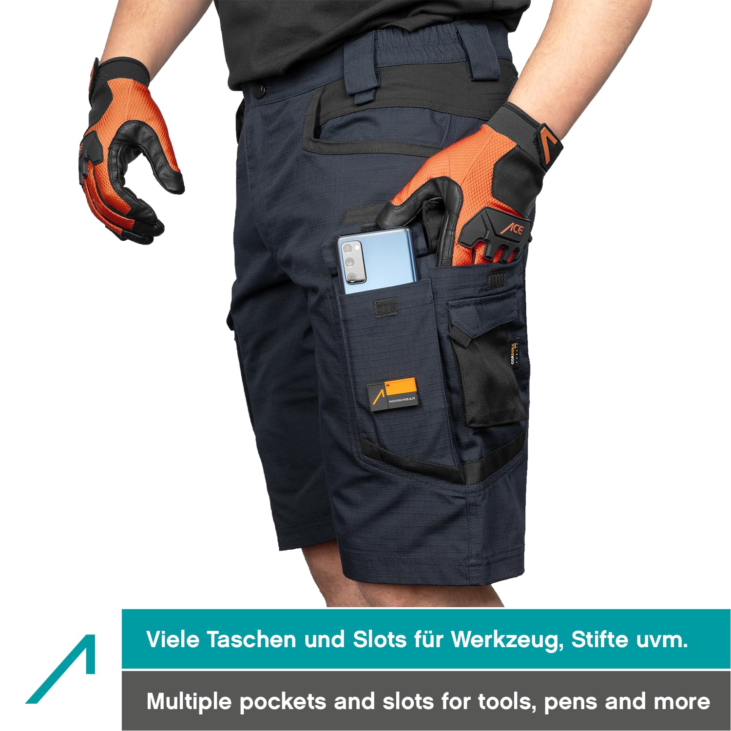 ACE Constructor Pantalones Cortos de Trabajo para Hombre