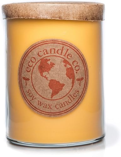 Eco Candle Co. Vela reciclada, exprimidor de cítricos, 18 onzas. Doble mecha  aromas de naranja, mandarina, pomelo, limón y lima  100% cera de soja,