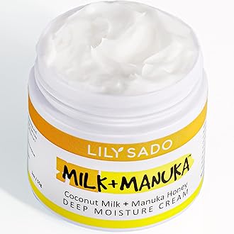 LILY SADO MILK+MANUKA™ Coconut Milk and Manuka Honey Natural Face Moisturizer - Non Greasy Organic Facial Cream with Cocoa Butter and Gotu Kola - Amazing Anti-aging Formula