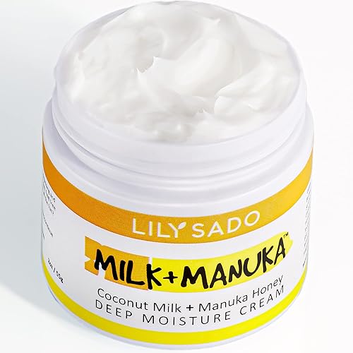 LILY SADO MILK + MANUKA - Crema facial natural de leche de coco y miel de manuka - Crema facial diaria no grasosa con manteca de cacao y gotu kola -