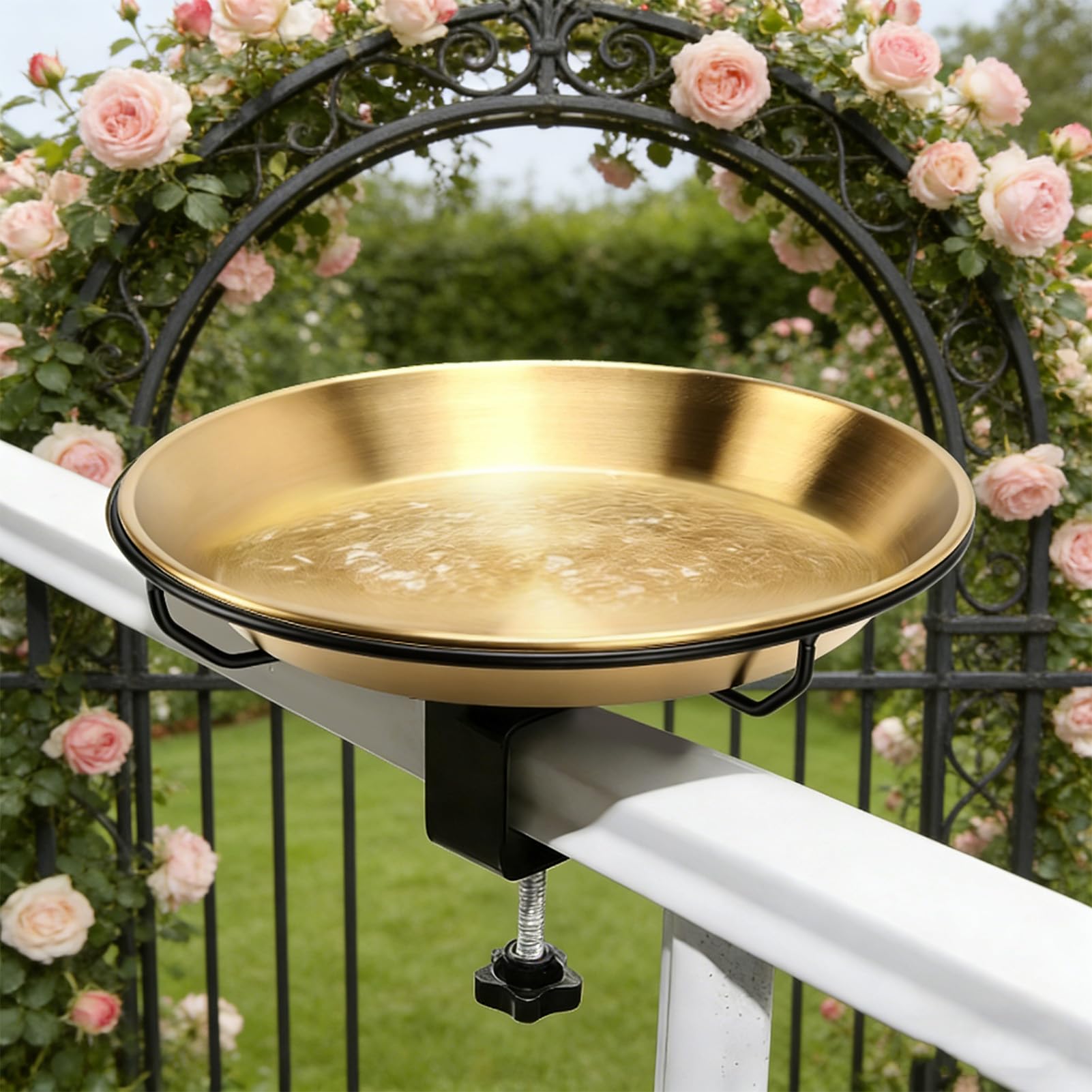 Tissting Baignoire Oiseau en Métal Détachable pour Jardin Extérieur