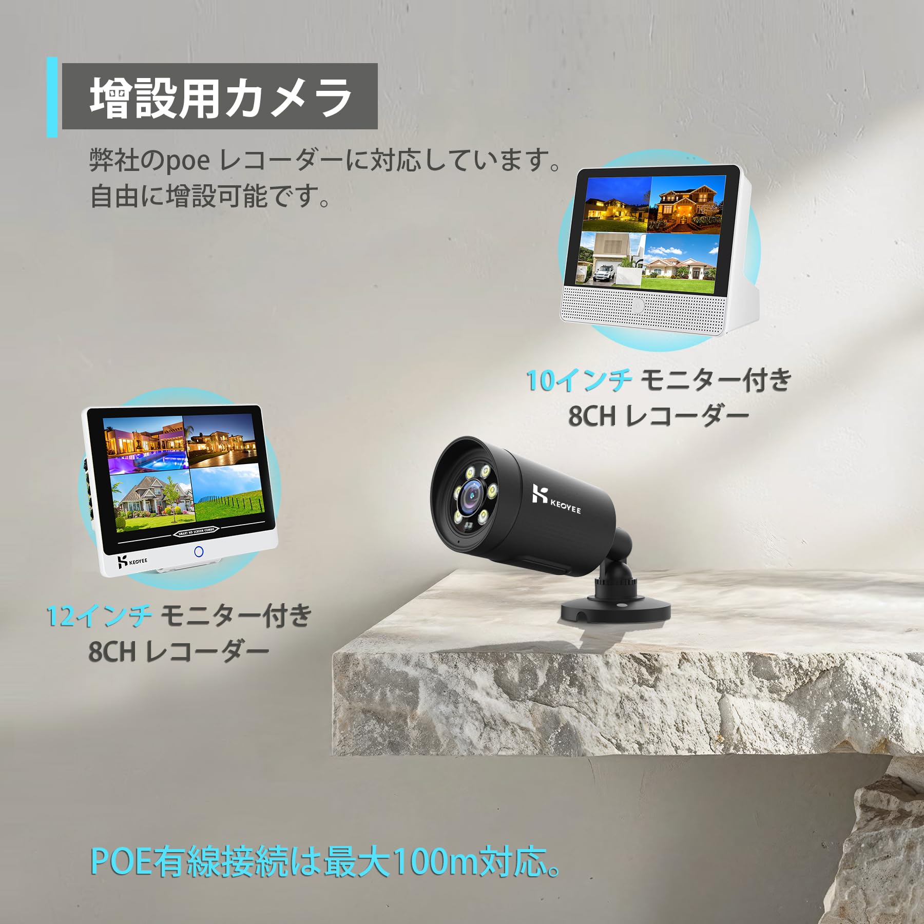 Amazon.co.jp: 【500万画素・夜間カラー撮影】KEOYEE 防犯カメラ 屋外