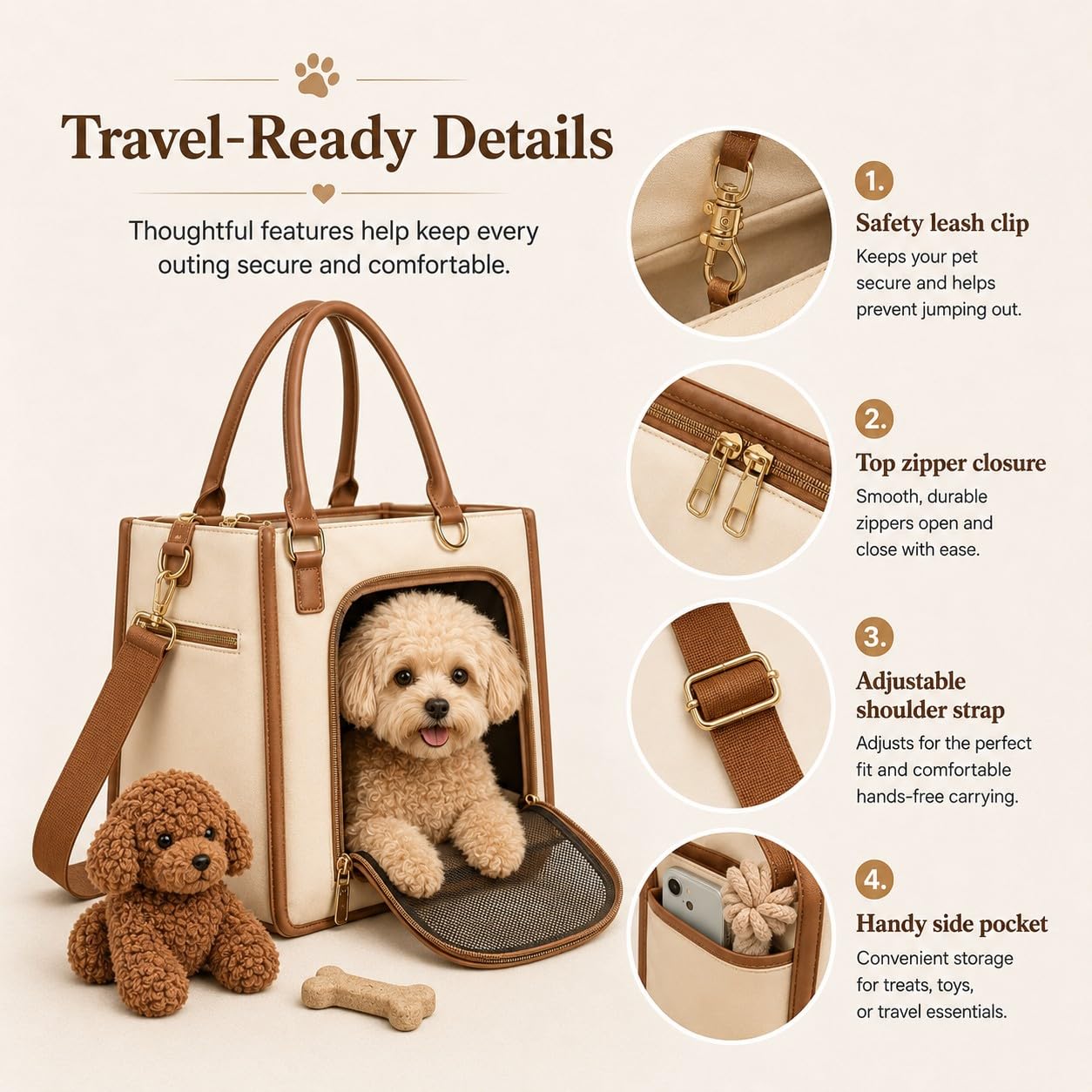 Hundetasche Tragetasche für kleine Hunde und Katzen (M)