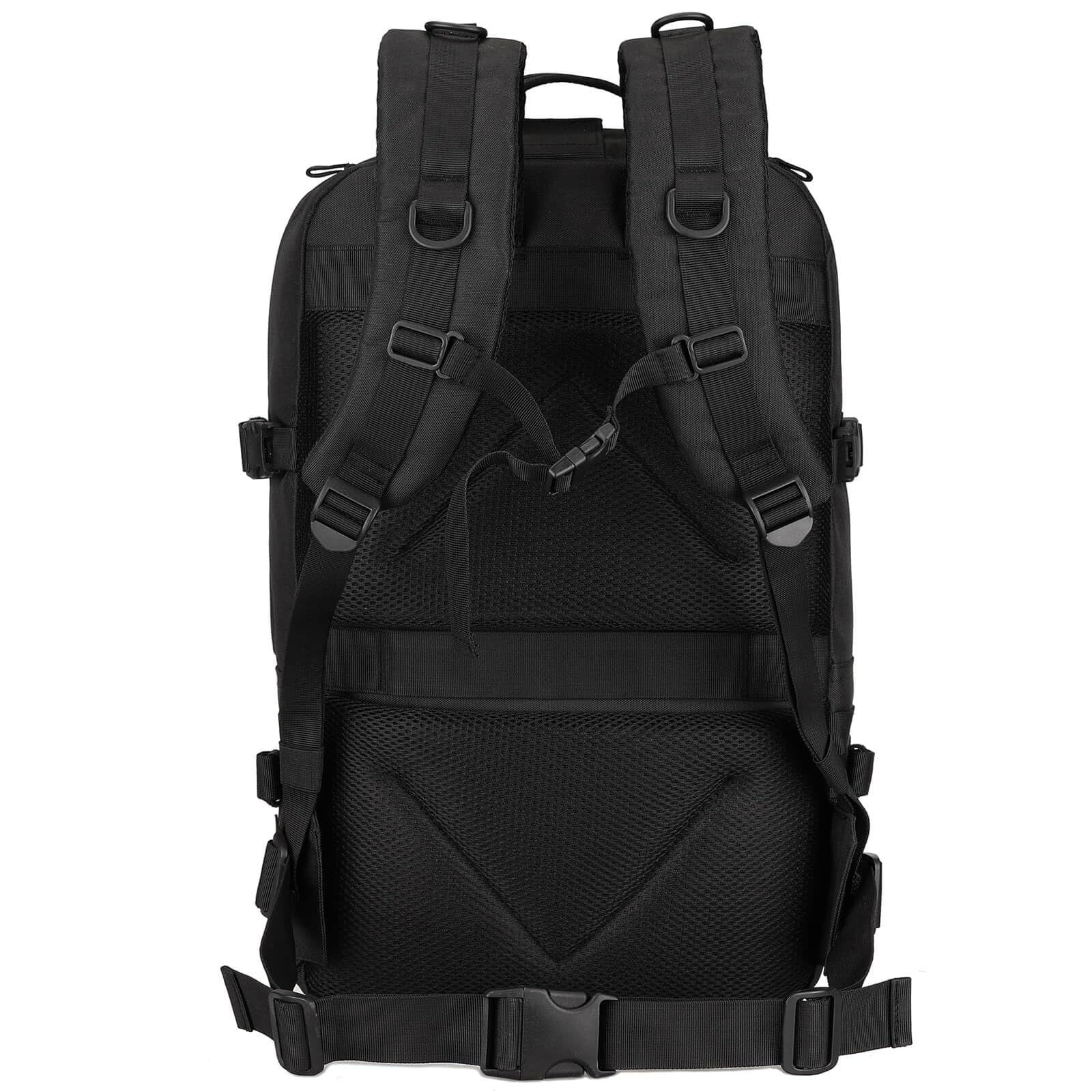 Sac à dos tactique 45 L pour homme, résistant à l'eau, sac à dos militaire MOLLE 600D, grand sac à dos de randonnée avec compartiment pour ordinateur portable de 17", sac à dos de voyage pour trekking