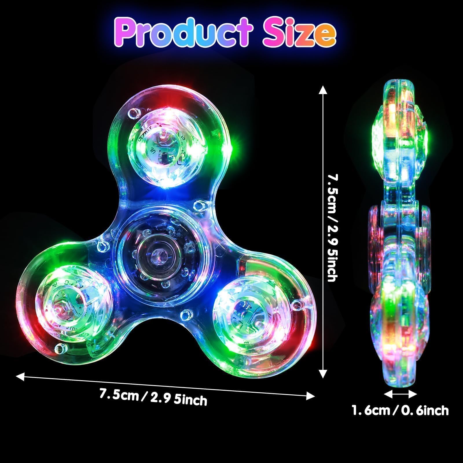 Gigilli Fidget Spinners 12 Pack, Bomboniere per feste LED Light Up Bulk Fidget Spinners, Regalo Bambini Fidget Toy Goodie Bag Stuffers, Glow in The Dark Forniture per feste