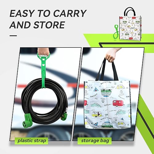 Vista 11 de RVMATE Cable de extensión de secadora de 4 clavijas de 25 pies, 30 amperios NEMA 14-30P a 14-30R 125V/250V, chaqueta de PVC impermeable, perfecta