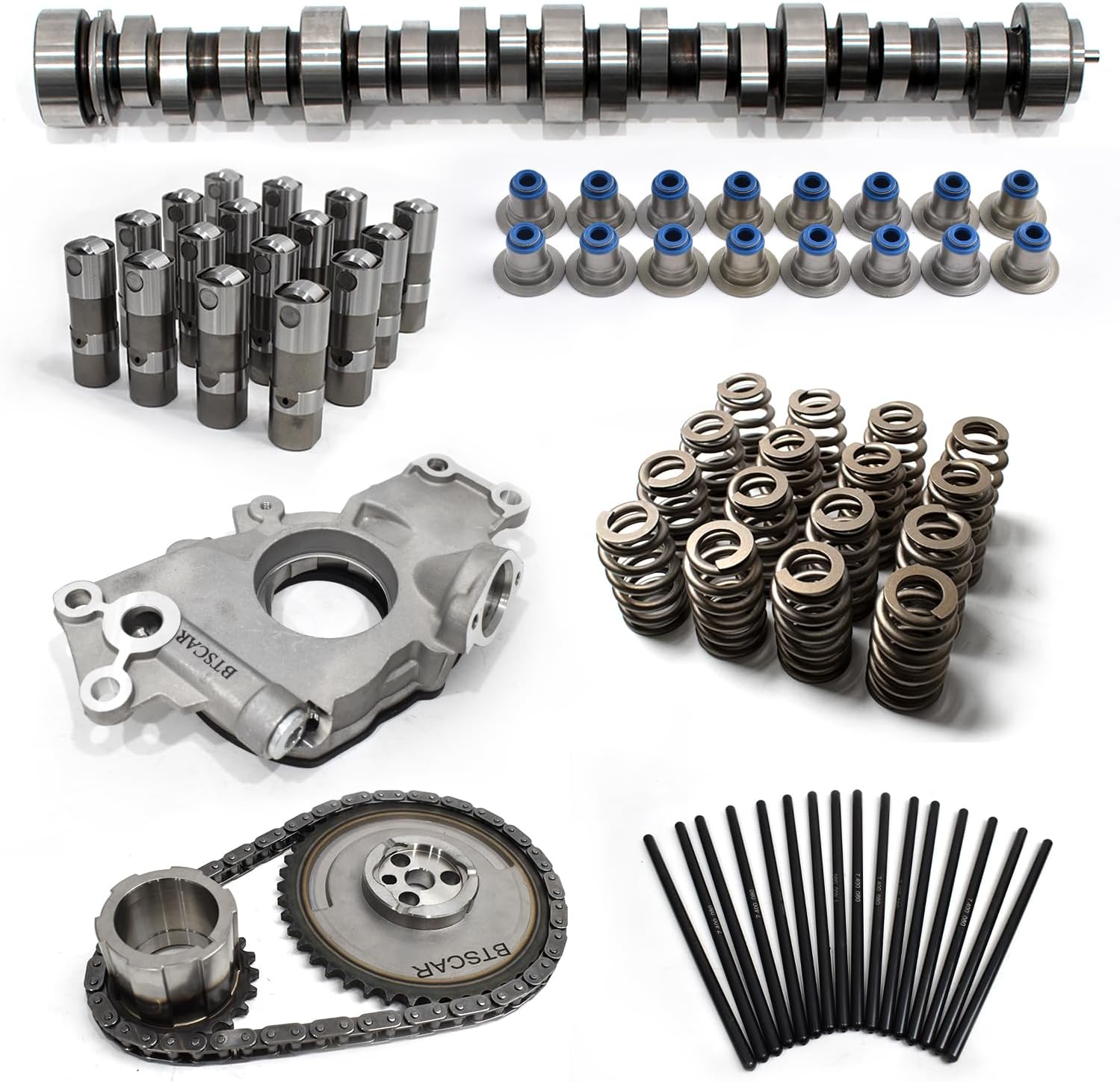 Stage 3 Camshaft Kit mit Replacement Timing Chain Oil Pump Compatible with LS1 4.8 5.3 5.7 6.0 6.2 V8 GMC Chevrolet 1997-2013 Replaces PAC-1218 HL2148S 7.400”