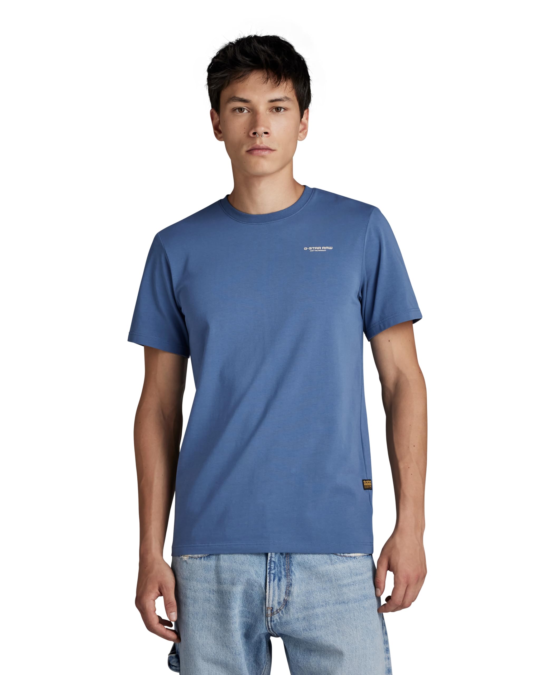 G-Star Men's Slim Base T-Shirt, Blue (vintage indigo D19070-C723-G278), XS
