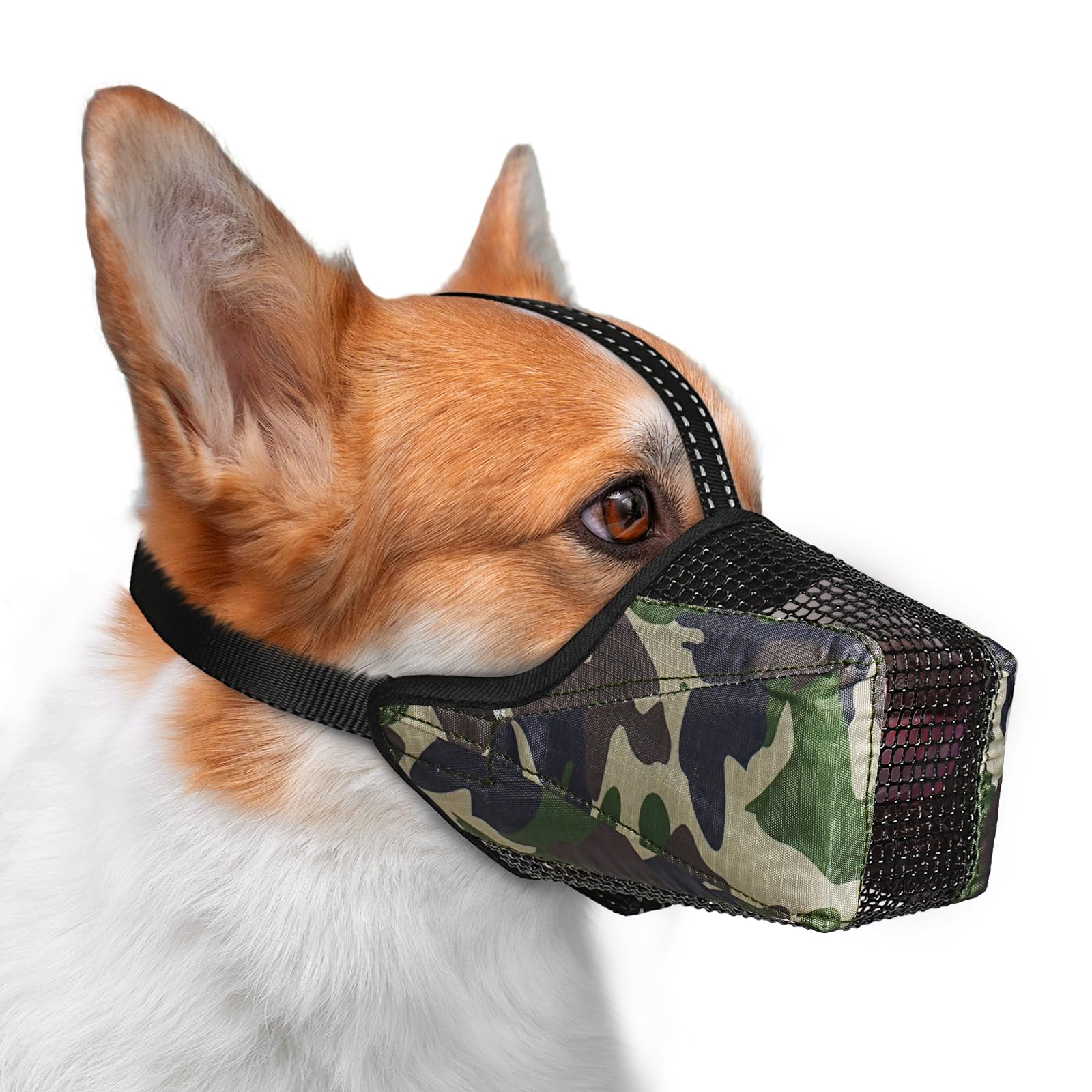Dog Muzzle, Adjustable Soft Mesh Muzzle Anti-Biting, Chewing, Scavenging