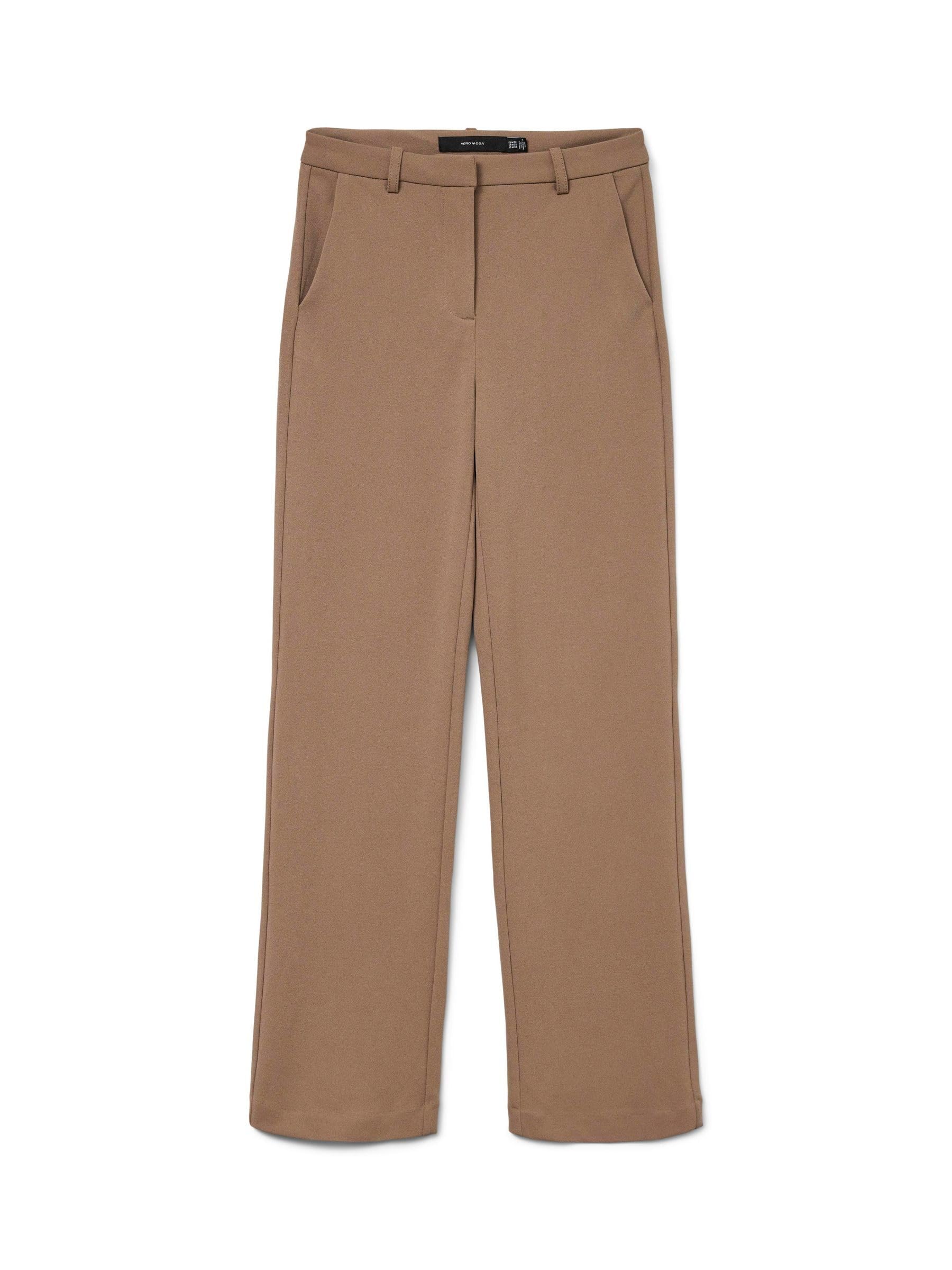 VERO MODA Women's Vmzamira Mw Slim Straight Trousers Noos, Fossil, M / 30L