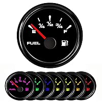 Vista 2 de SAMDO Medidor de Nivel de Combustible Digital Universal Universal Señal Ajustable de 7 Colores de Retroiluminación de 52mm 12V/24V 0-190ohm