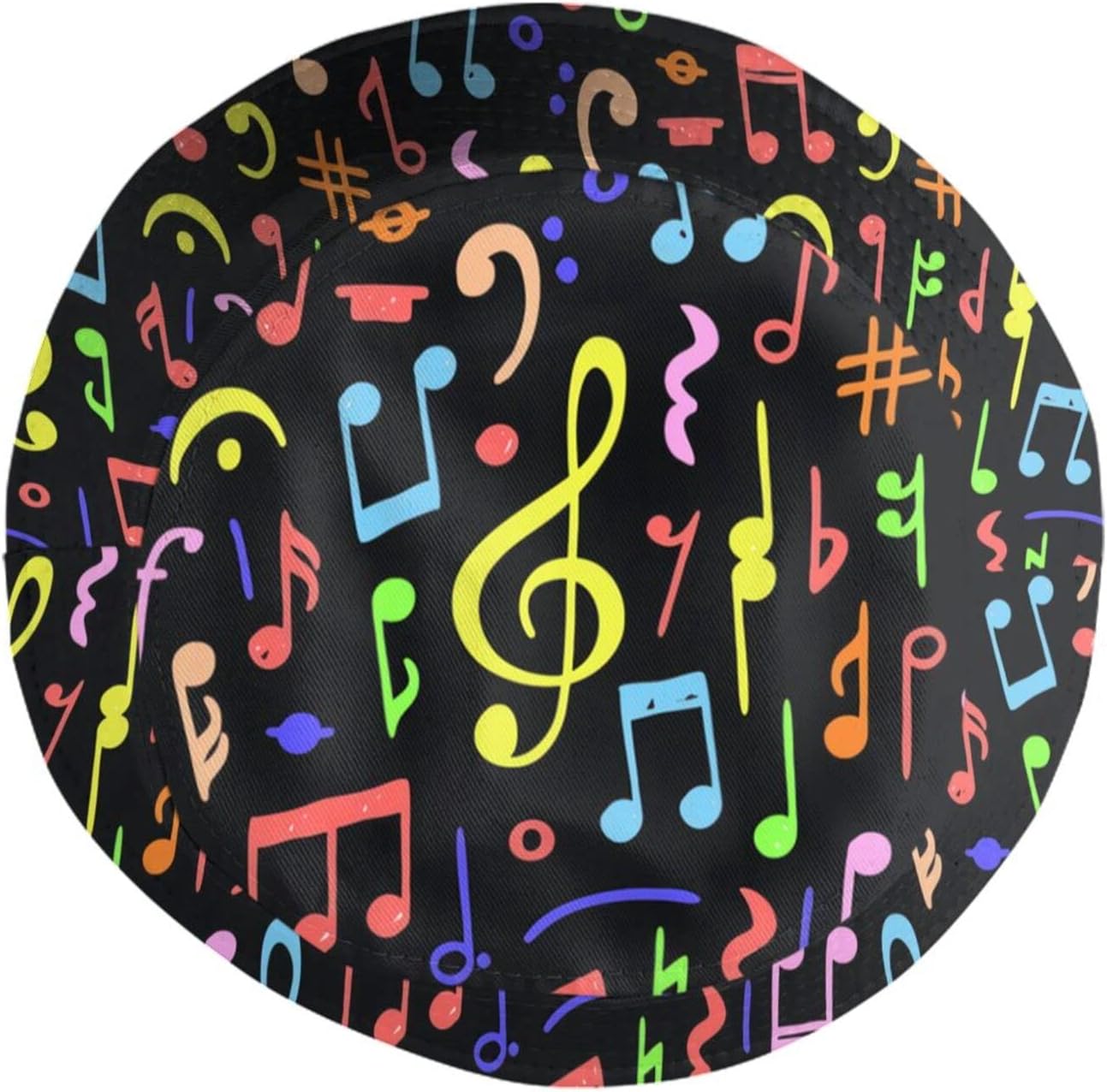 Musical Note Bucket Hat Funny Music Theme Sun Hats Packable Fisherman Hat Caps for Men Women Girls Boys - Image 4