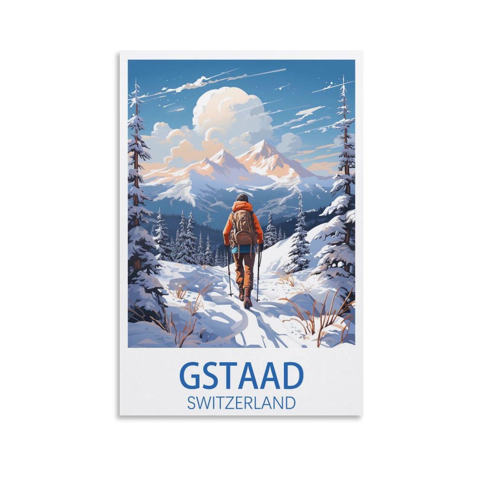 EZMLFA 5D Diamond Art Kits for Beginner,Gstaad Switzerland Kits for Adults and Kids, Full Drill Round Rhinestone Paint with Diamonds,DIY 5D Diamond Art 40x40cm