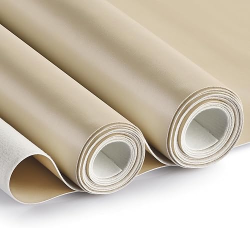 Miniatura 20 de Tela de cuero sintético de 2 yardas 58" x 72", 0.8 mm de espesor, material de cuero para tapicería de poliuretano, cuero sintético, hojas de vinilo