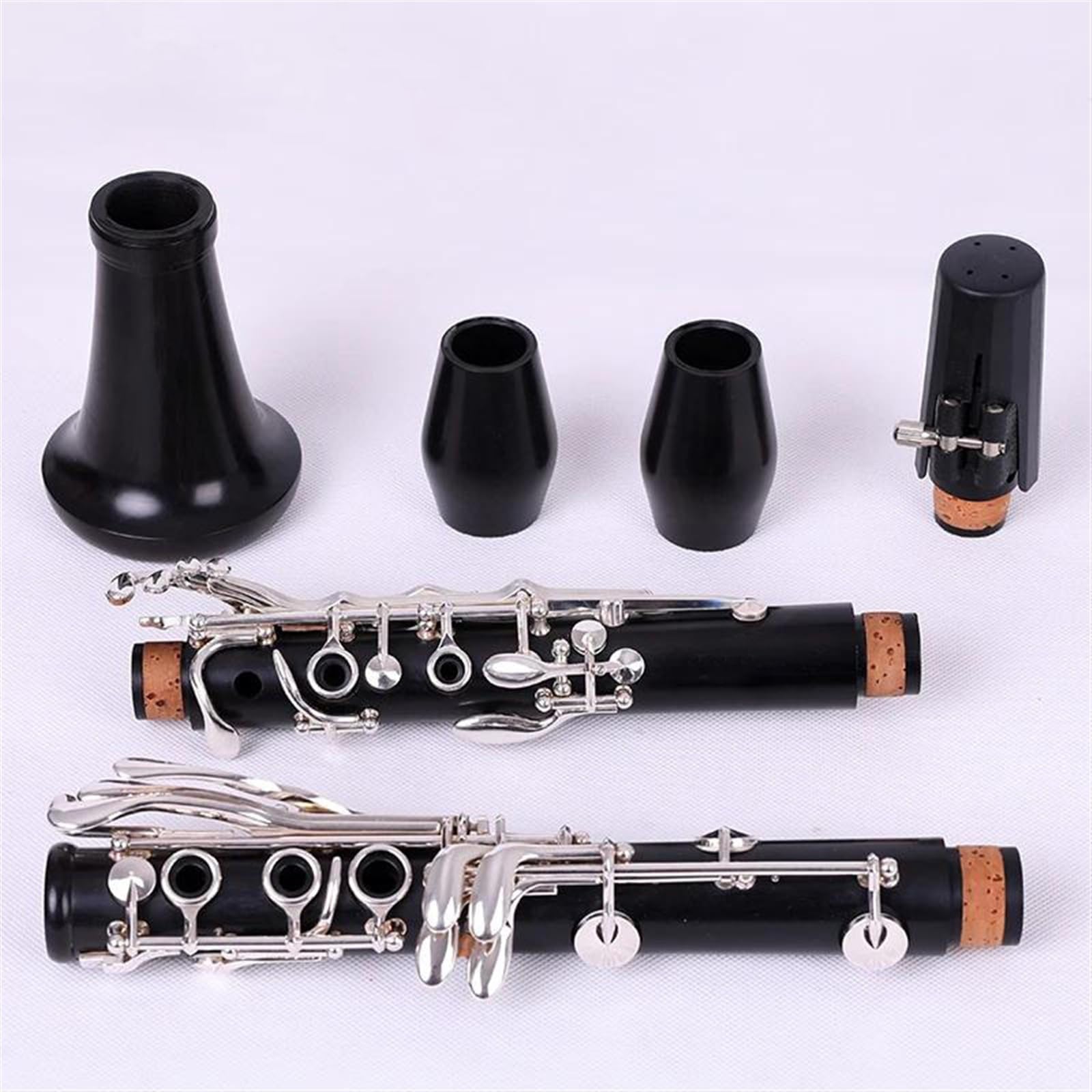 Corpo In Ebano Clarinetto Tono Sib 18 Chiavi Chiavi Placcate Argento Clarinetto In Legno Massello Con Accessori Clarinetto per Principianti