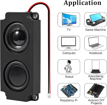 2Pcs 5W 8 Ohm Speaker Double Cavity 5 Watt Mini Speaker Full-Range Advertising Machine Loudspeaker 3.3V 5V with JST-PH2.5mm 2 Pin Interface for Electronic Projects