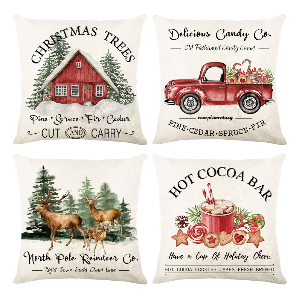 Decoracion Navidad Cojines Funda Cojin 45 x 45 Decoración Navideños Hogar Interior Christmas Decorations Fundas de Cojín Casa Navideña Salon Decorativas Navideñas Cama Decorativos Sofa Blanco Regalos