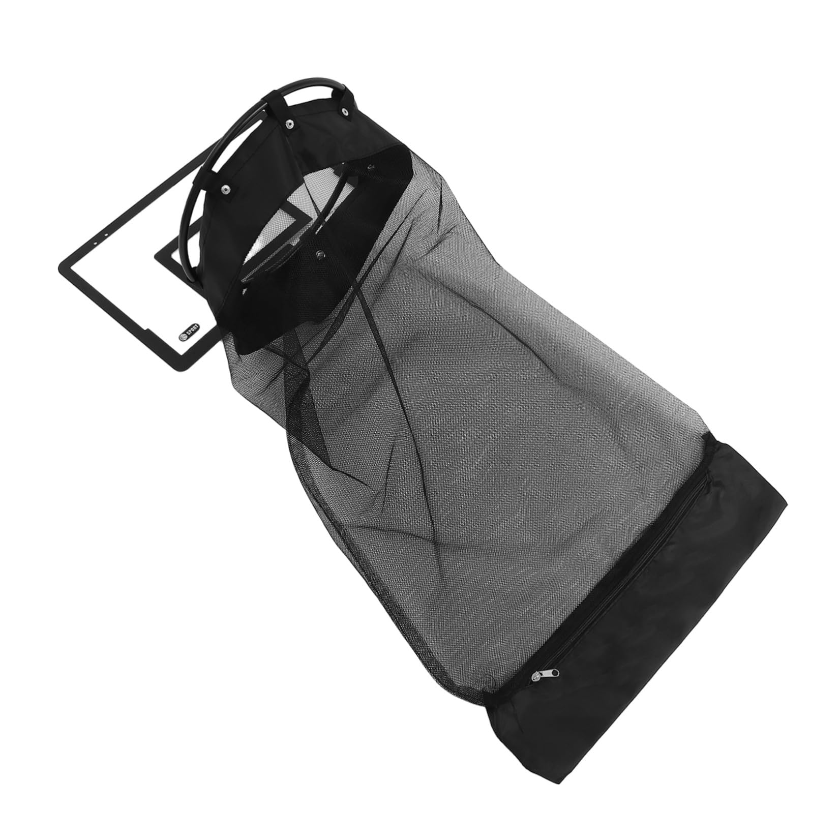 TOYANDONA Cesto Porta Biancheria a Tema Basket Nero con Rete in Plastica, Ganci e Cerniera, per Ragazzi e Uso Domestico o Dormitorio