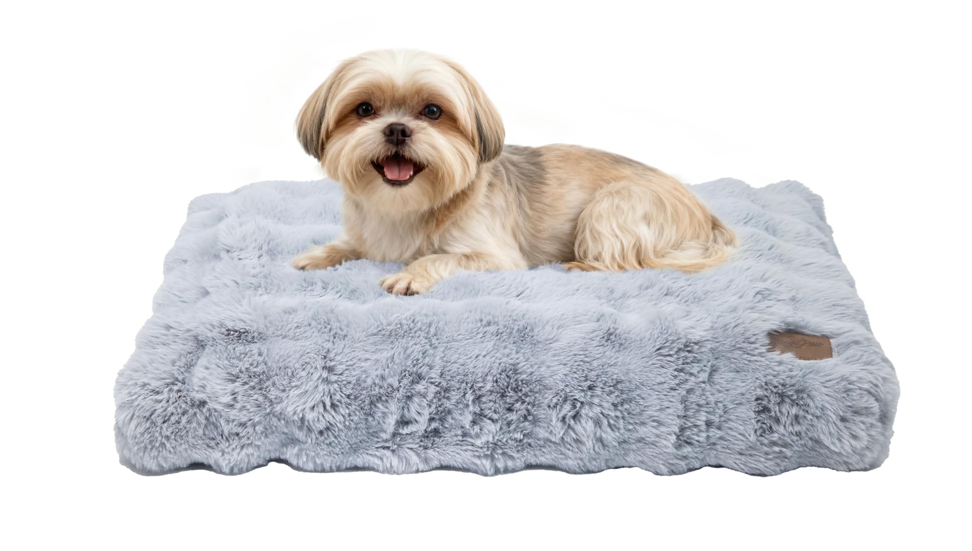BingoPaw Hundebett mittelgroße Hunde waschbar: Hundekissen flauschig Hundematte für kleine Hund, wasserdicht abnehmbar rutschfest Hundematratze, beruhigendes Haustierbett, Grau, 76x51x10 cm