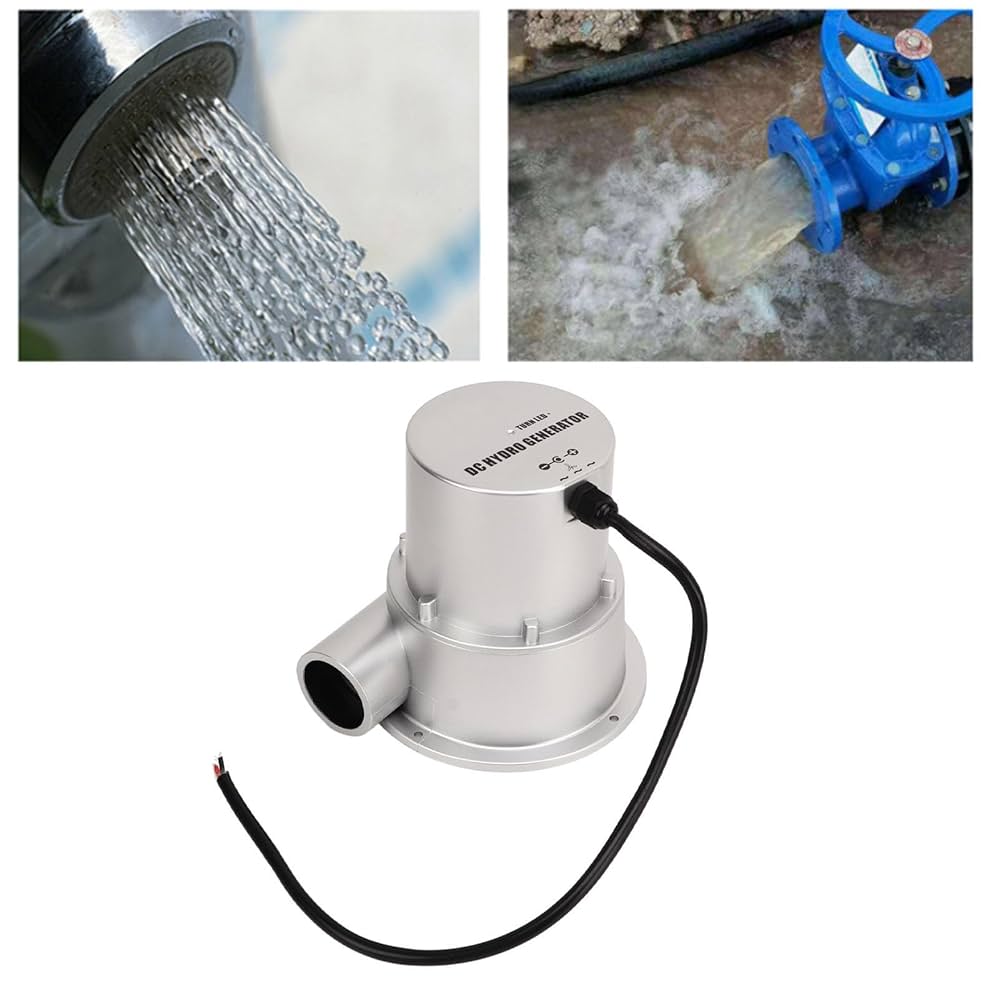 水力発電　発電機　ジェネレータ　自作ブレード付き Amazon | CHICIRIS DC水発電機、約 8.8*5.8*3.9cm マイクロ