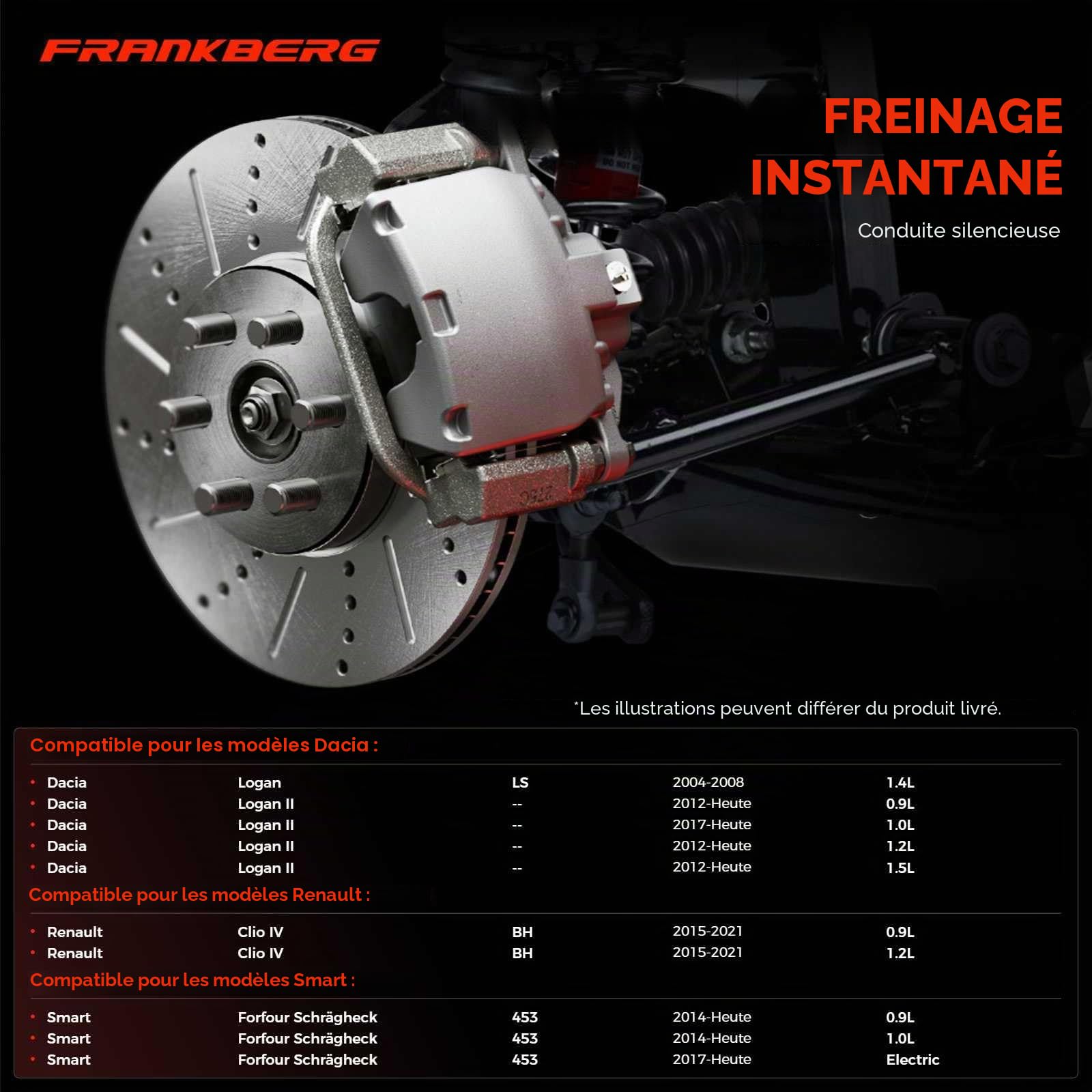Frankberg 2 disques de frein avant ventilés ⌀258 mm 402062212R, 402067615R