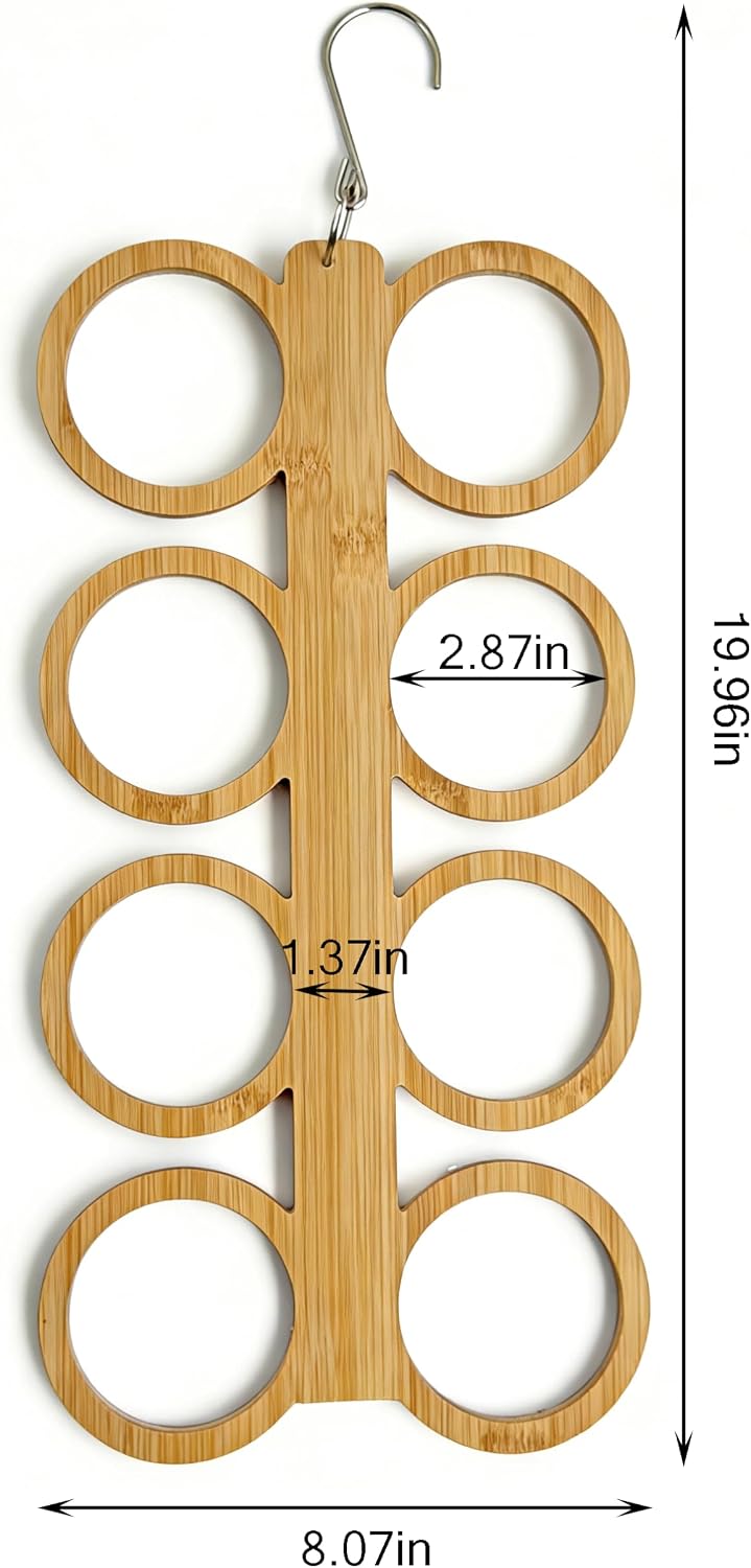 Scarf Hanger Holder Organizer Tank Top Hanger 8 Hook Space Saving Closet Accessory for Closet, Dorm & Home,Scarfs,Ties (2, Full Round Closed Hanger)