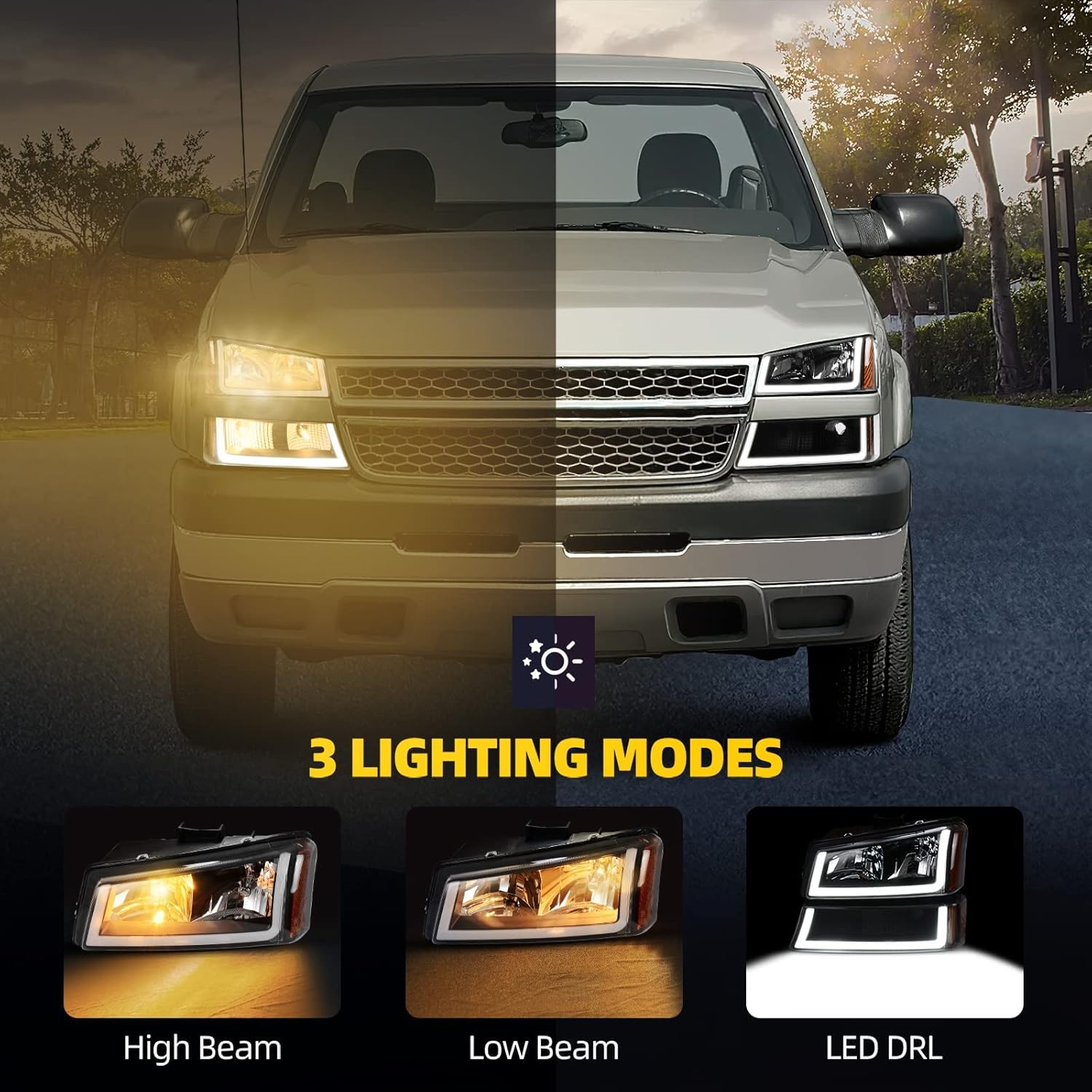 ブティック DWVO ヘッドライトアセンブリ 2003-2007 シボレー