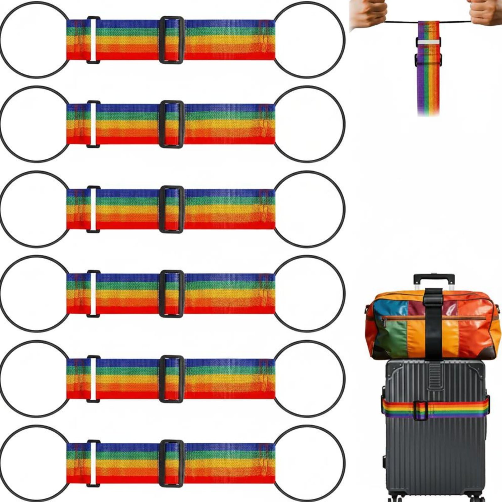 APIRILY Multi-Purpose Adjustable Luggage Bungee Portable Suitcase Add-a-Bag Strap Heavy Duty Bag Connector Strap for Travelers, Airport, Multi | Luggage Straps | Luggage Accessories-image-9