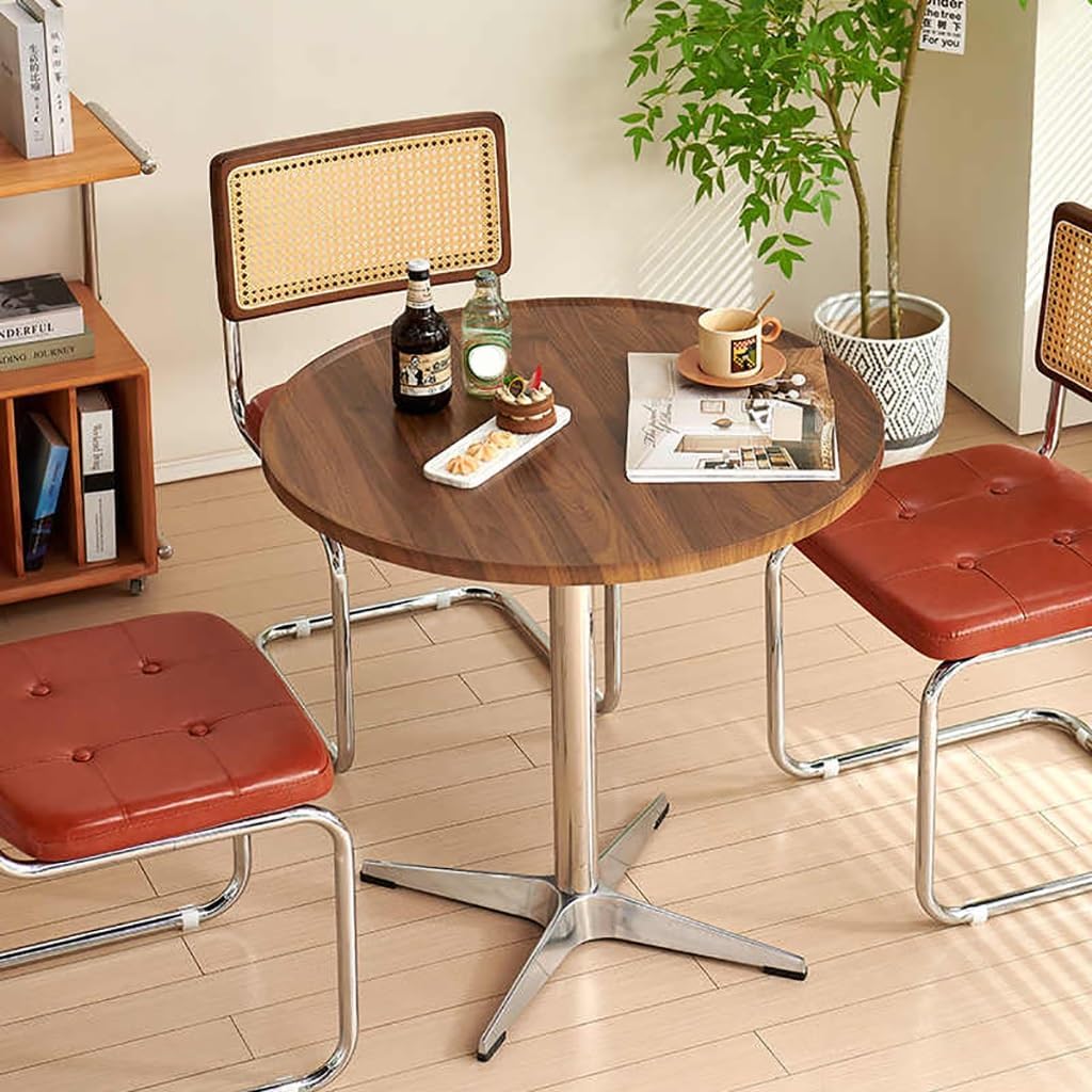 Solid Wood Coffee Table, for Reception Desk, Coffee Shop, Milk Tea Shop Dining Table(A,23.6in)