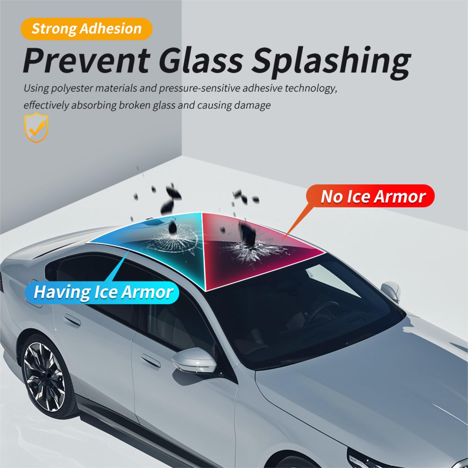 für BMW 5Series G60 2024 8.5mil TPU PPF Solar Fenstertönung für Autodach Oberlicht Vorgeschnittene Selbstklebende Transparent Lackschutzfolie Zubehör Eisblau 2Stück