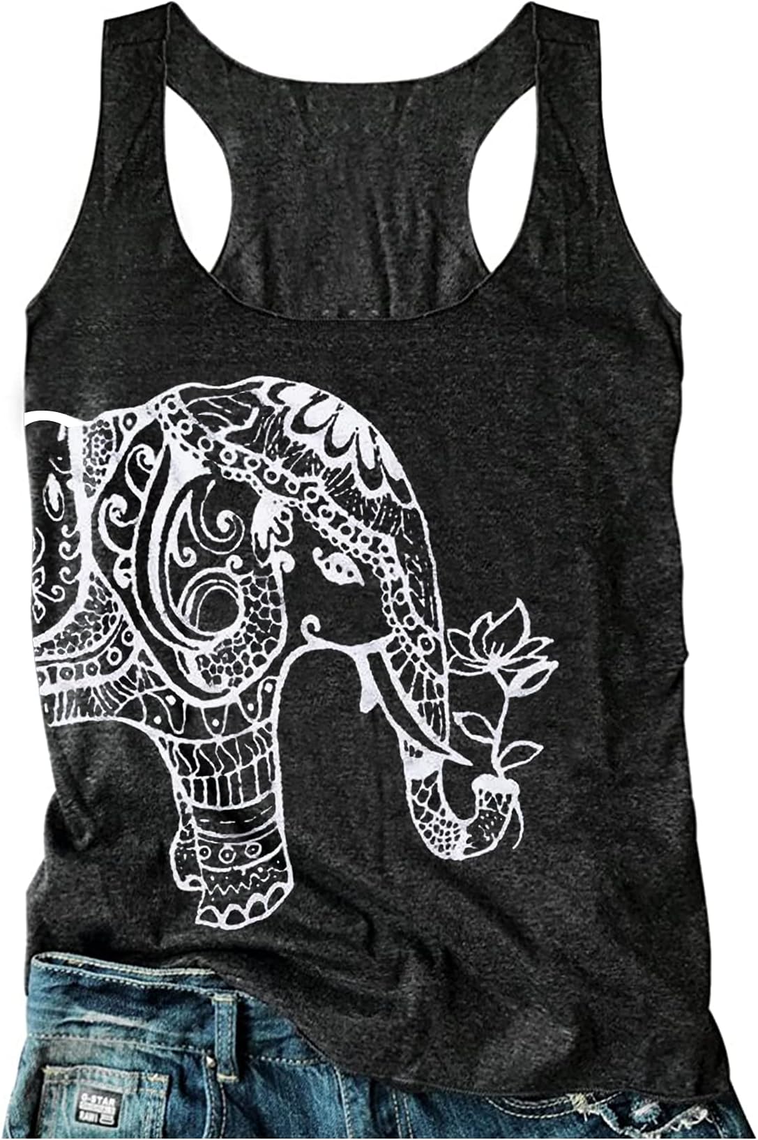 Tank Tops for Women Summer Tank Tops Racerback Boho Graphic Tank Tops Womens Tops Dressy Casual Sleeveless Tops Trendy