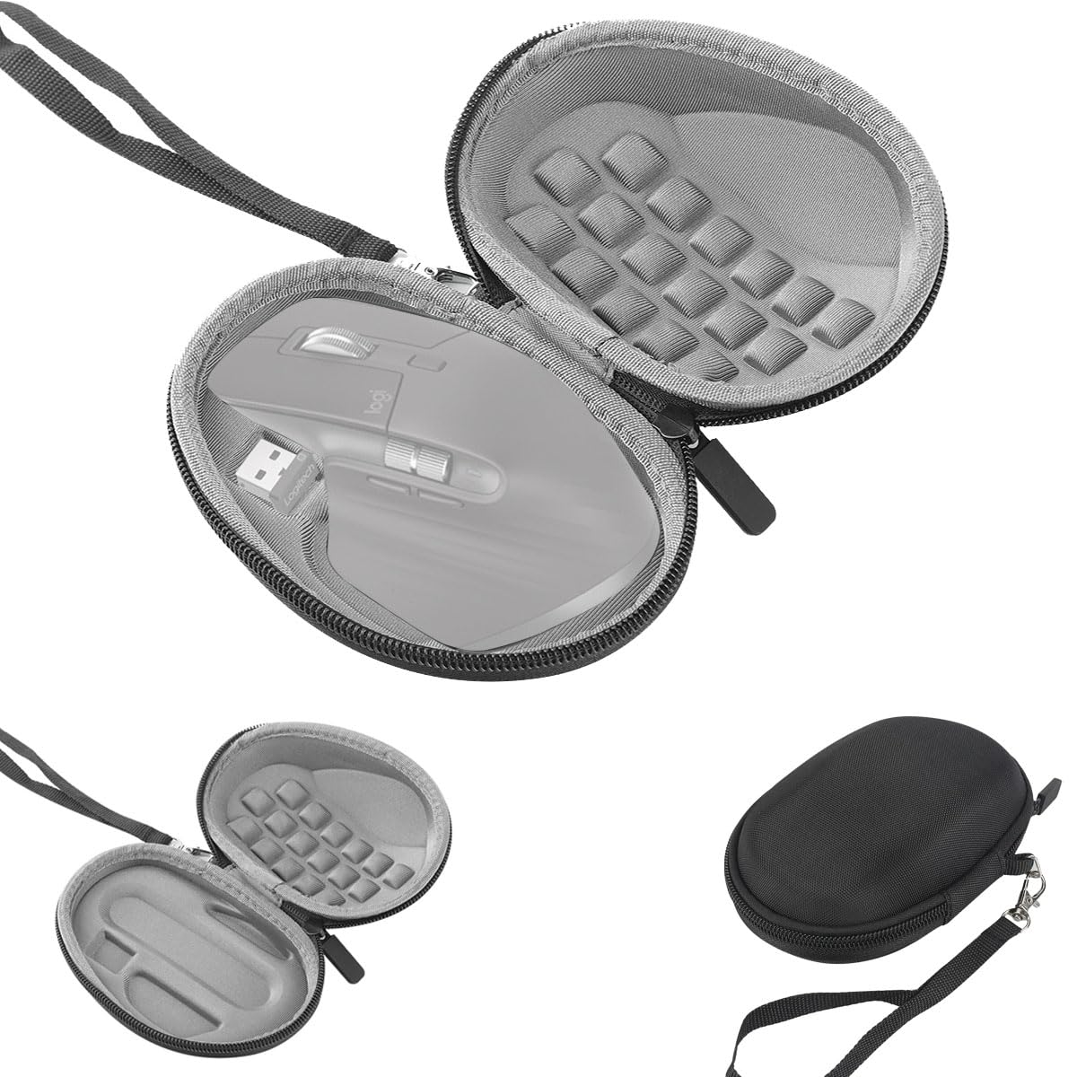 LINGHUANG Portable Hard Case,EVA Mouse Travel Case for Logitech MX Master 3S,MX Master 3, 2, 1 Advanced Wireless Mouse-Black