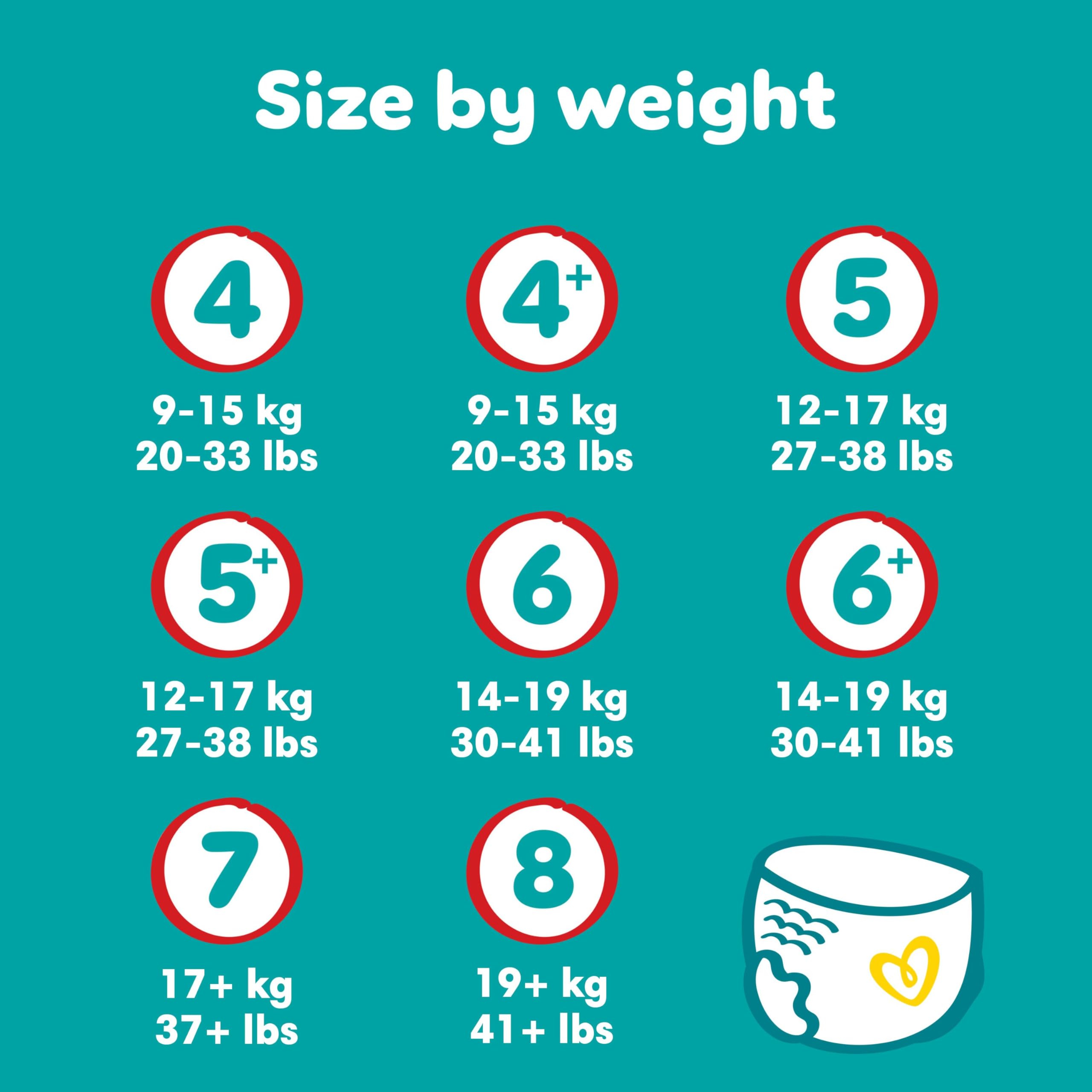 Pampers Spodnie do pieluszek dla niemowląt, rozmiar 7 (17 kg plus), 126 pieluch, miesięcznie oszczędzający pakiet, zatrzymaj i chroń kieszeń dla ochrony przed wyciekiem