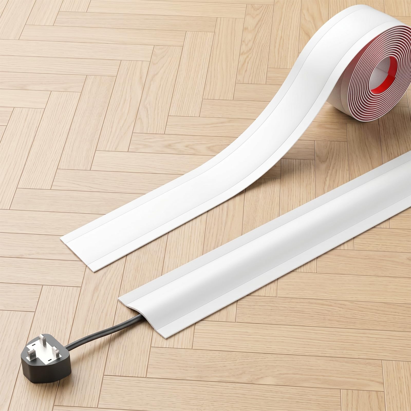 OSDUE Cable Trunking, White Cable Cover Self-Adhesive for Hide Wire