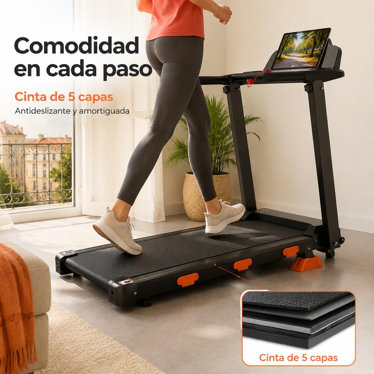 Cinta de Correr Plegable 12% con Inclinación, Walking Pad 12km/h con Pantalla LED, Motor Sin Escobillas 3.0HP, Soporte 138KG, Cinta de Andar Plegable para Caminar, Trotar y Correr