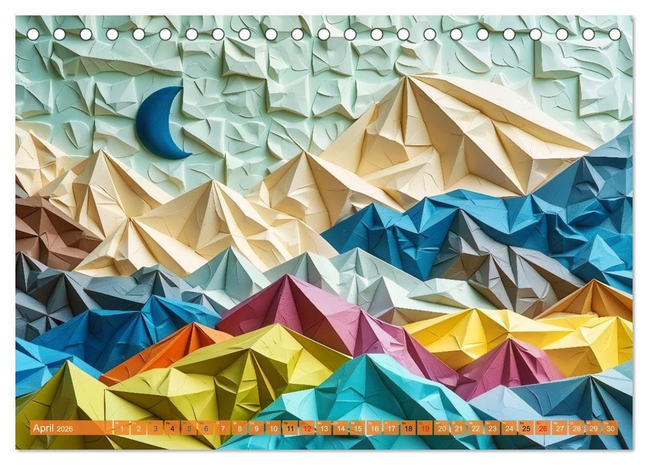 Origami-Formen (Tischkalender 2026 DIN A5 quer), CALVENDO Monatskalender: Origami verbindet Ästhetik und Struktur, mathematisch präzise Faltungen erzeugen komplexe Formen mit minimalistischer Eleganz.